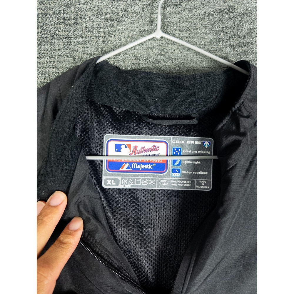 Majestic Colorado Rockies Pullover Jacket Mens XL Black MLB Authentic Streetwear - Picture 3 of 6